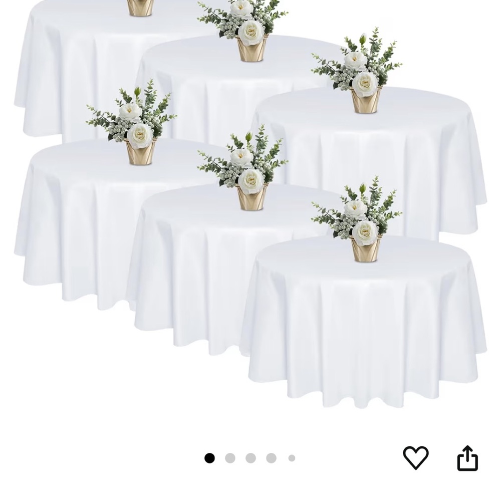 Elegant White Tablecloth Set 120”